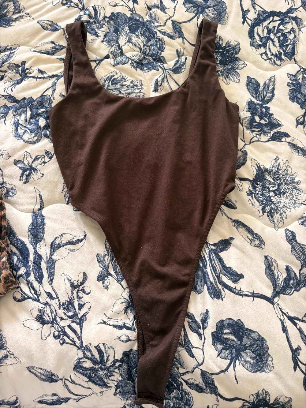 Ardene Brown Scoop Neck Bodysuit